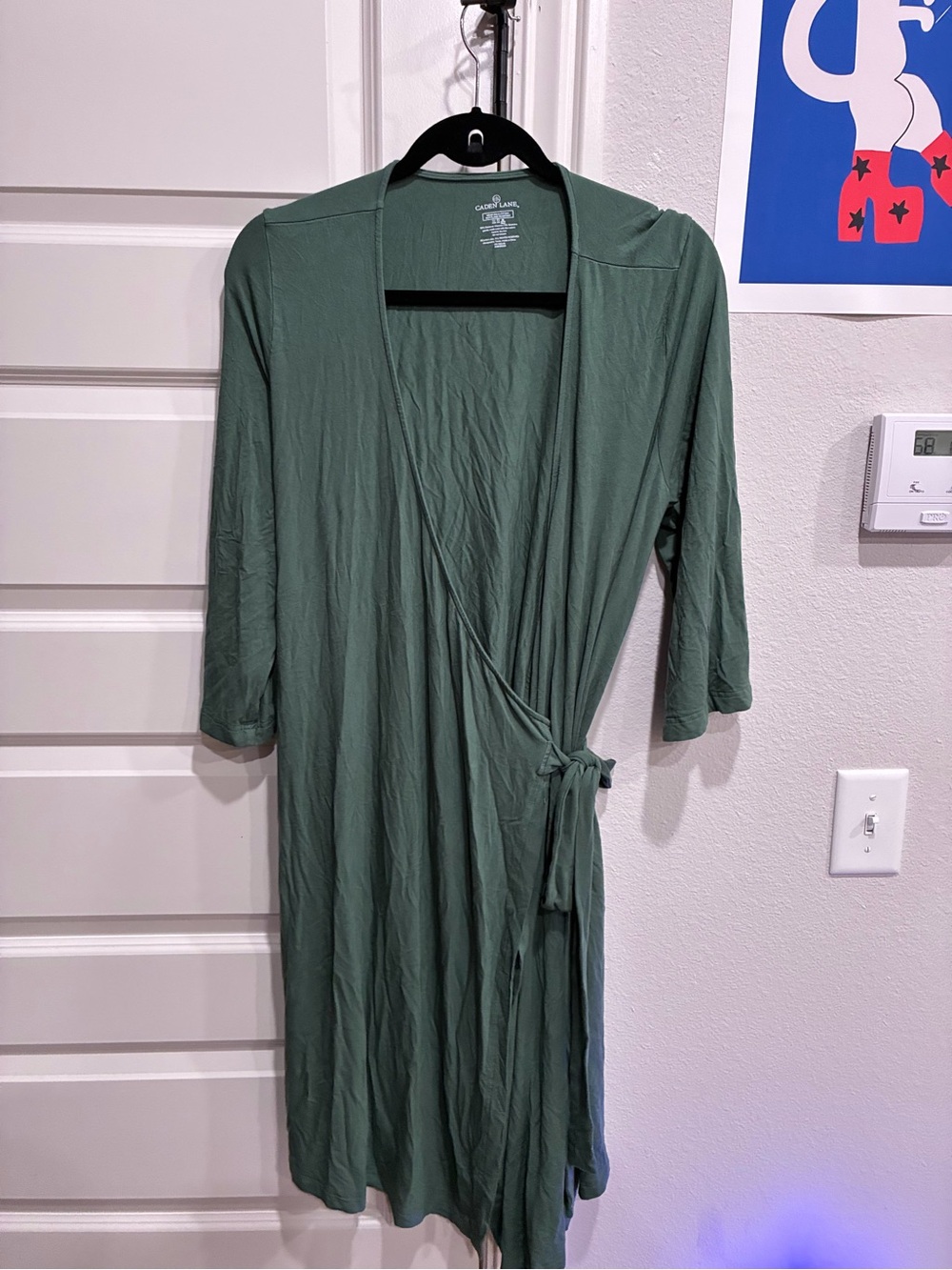 Caden Lane Olive Wrap Robe with Tie